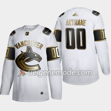 Herren Eishockey Vancouver Canucks Trikot Custom Adidas 2019-2020 Golden Edition Weiß Authentic